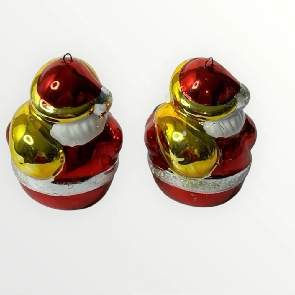 Glass Figure Ornaments‎ Lot of 8 Hanging Christmas Decor Santa